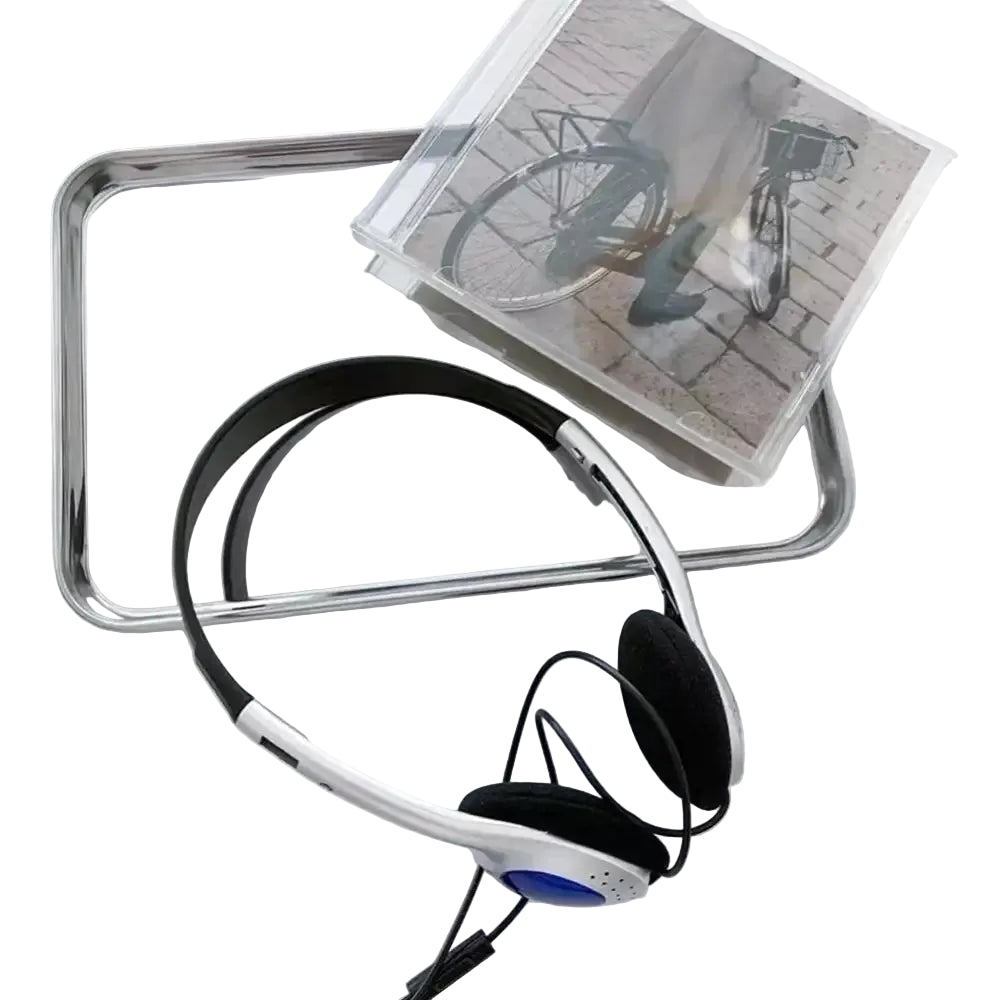 Retro Wired Over-Ear Headphones 3.5mm MP3 Walkman Style Earbud Hip Hop Trend Personality Sports Headset - sliver