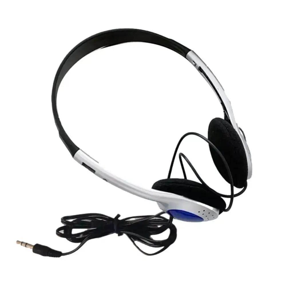 Retro Wired Over-Ear Headphones 3.5mm MP3 Walkman Style Earbud Hip Hop Trend Personality Sports Headset - sliver