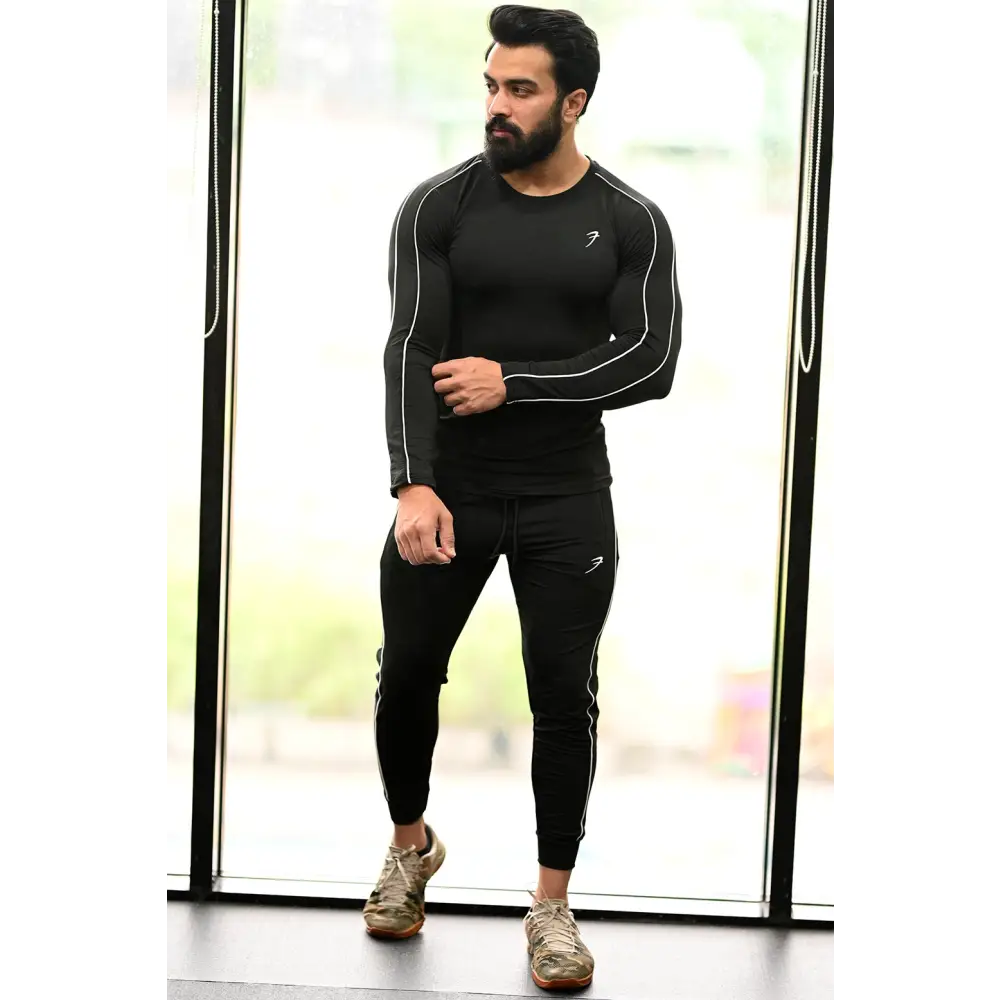 Revival Piping Fullsleeves T-shirt Black