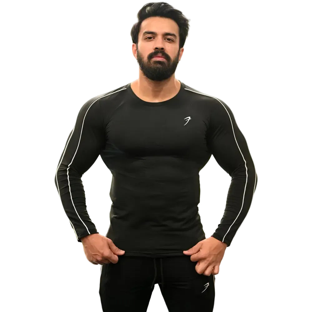 Revival Piping Fullsleeves T-shirt Black