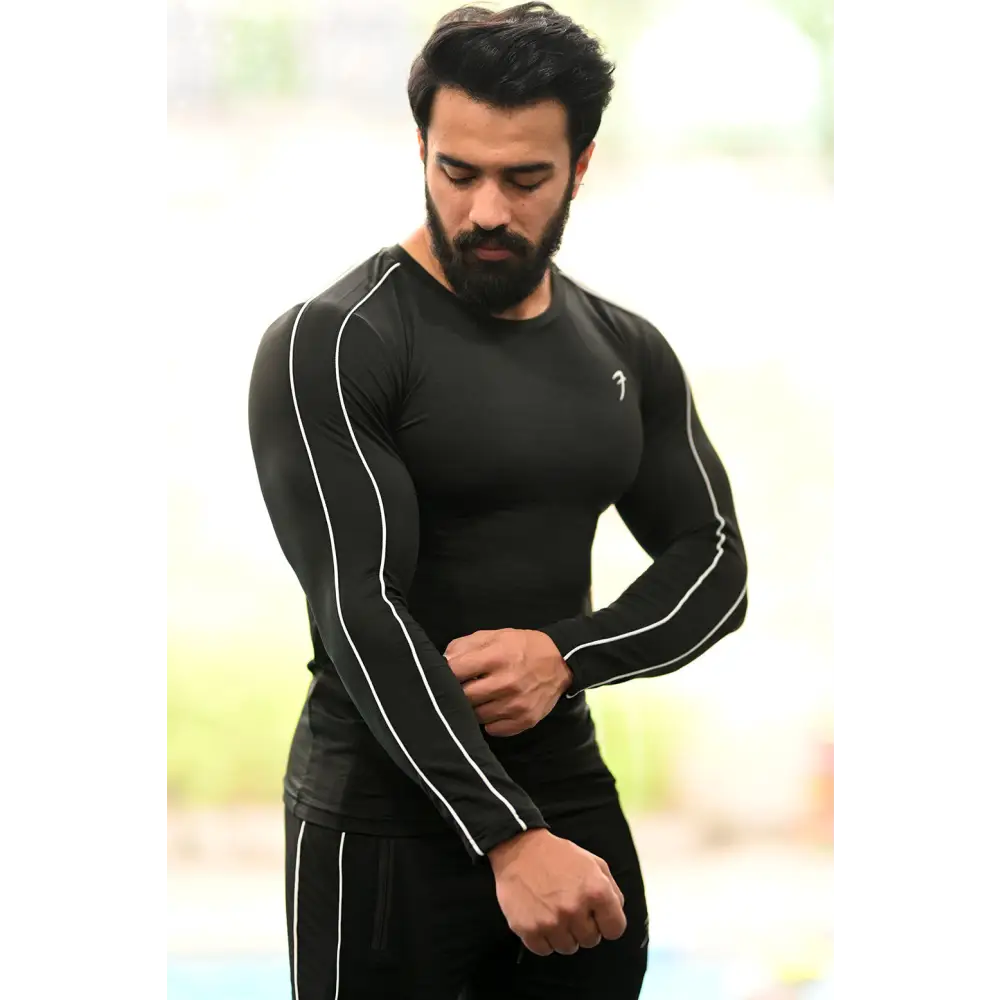 Revival Piping Fullsleeves T-shirt Black