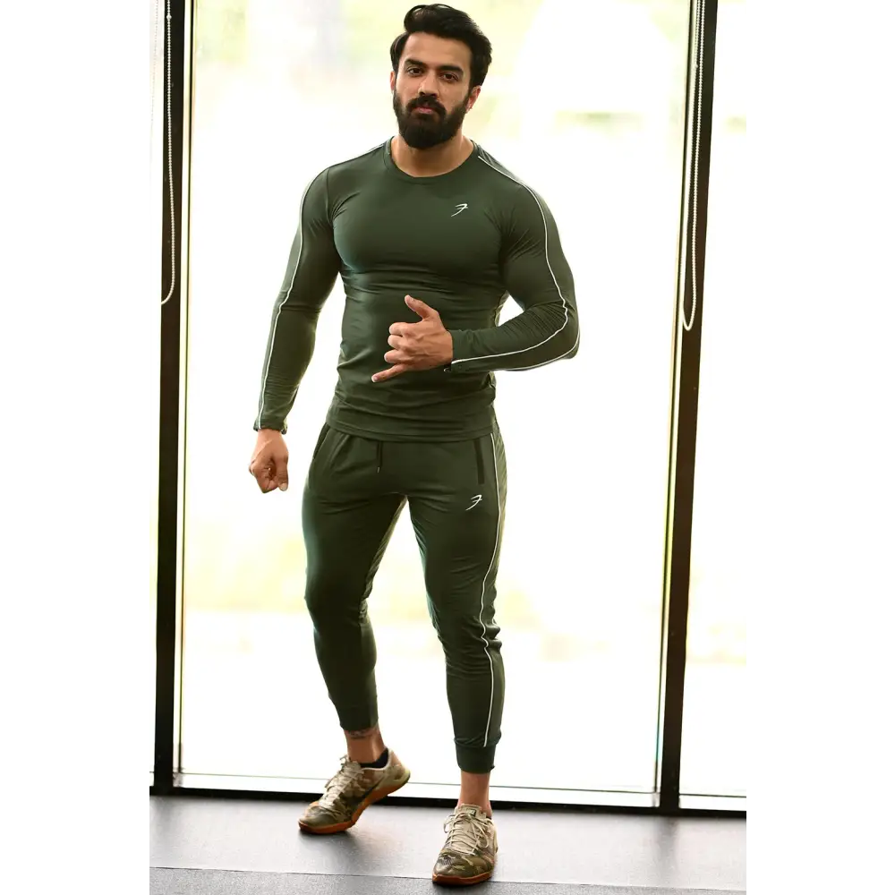 Revival Piping Fullsleeves T-shirt Green