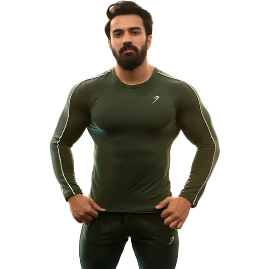 Revival Piping Fullsleeves T-shirt Green