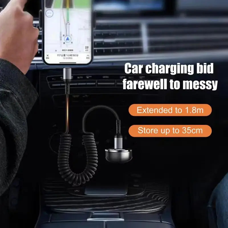 Revolutionary Spiral Stretchable USB-C Data Cable: Fast Charging and Versatile Length for All Type-C Devices