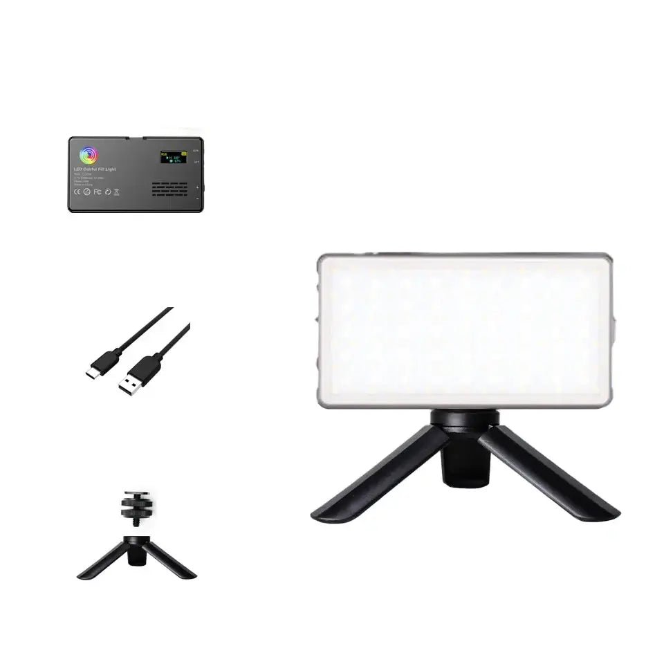 RGB LED Camera Light Panel for Vlog & DSLR - Mimi Tripod - SS
