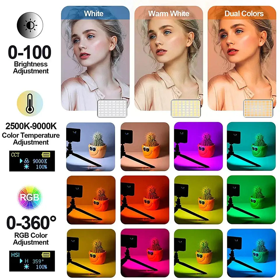 RGB LED Camera Light Panel for Vlog & DSLR - SS