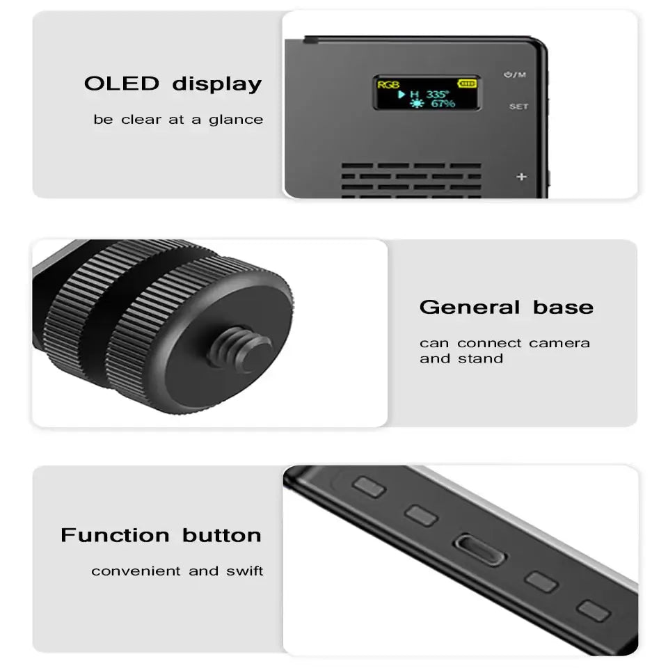 RGB LED Camera Light Panel for Vlog & DSLR - SS