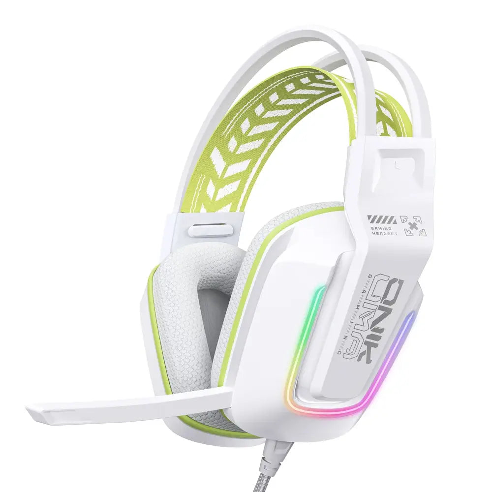RGB Wired Gaming Headset – Over-Ear HIFI Stereo with Mic (available in 3 colours) - White / Headphone - 9eight5