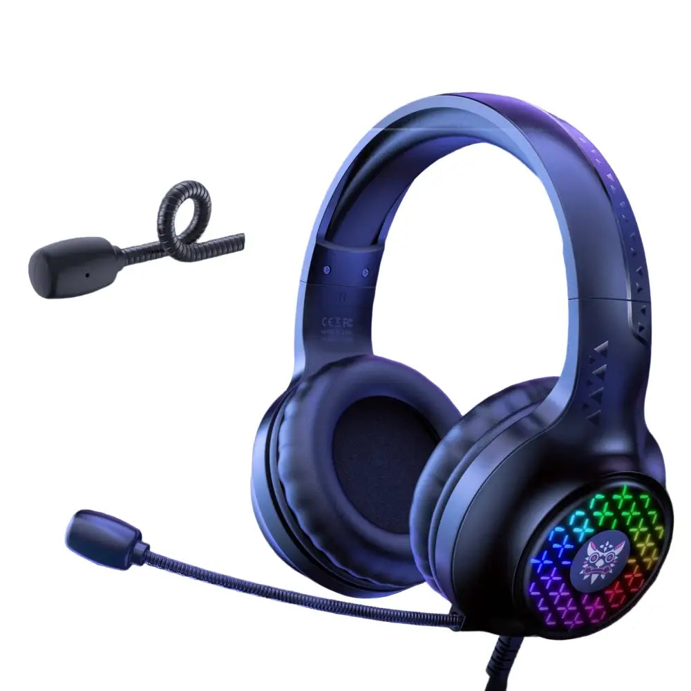 RGB Wired Gaming Headset – Over-Ear Noise-Cancelling Mic - Black / Gaming Headset - 9eight5