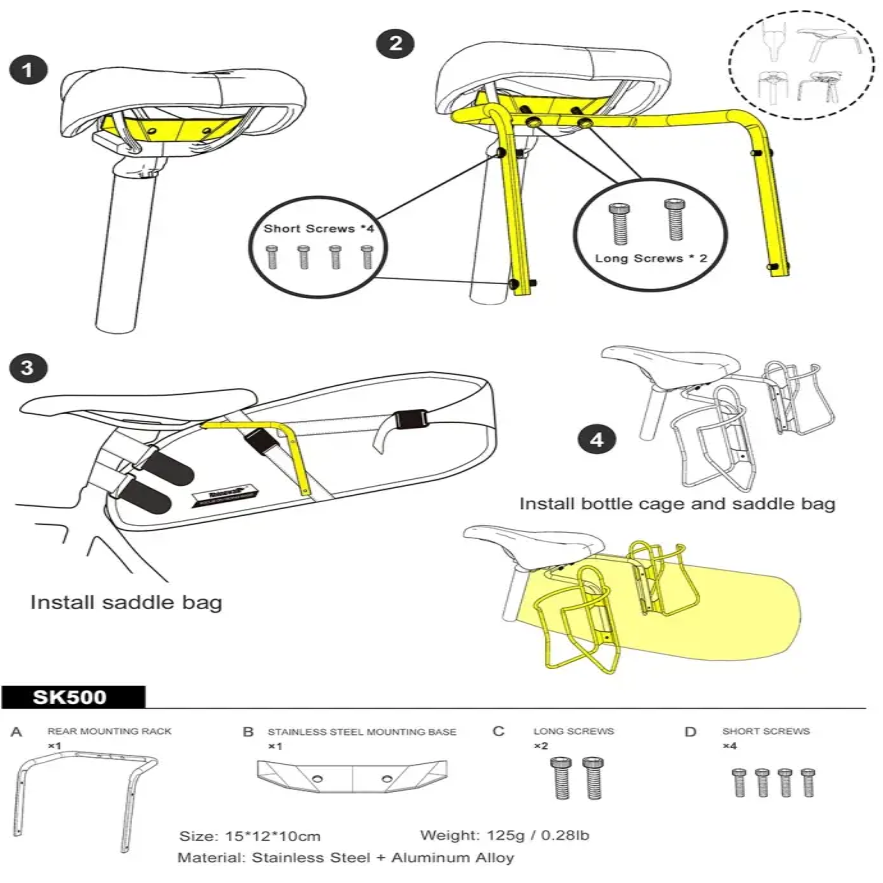 Rhinowalk Bike Bag Waterproof 10L13L Bicycle Saddle Bag Cycling Foldable Tail Rear Bag MTB Road Trunk Bikepacking