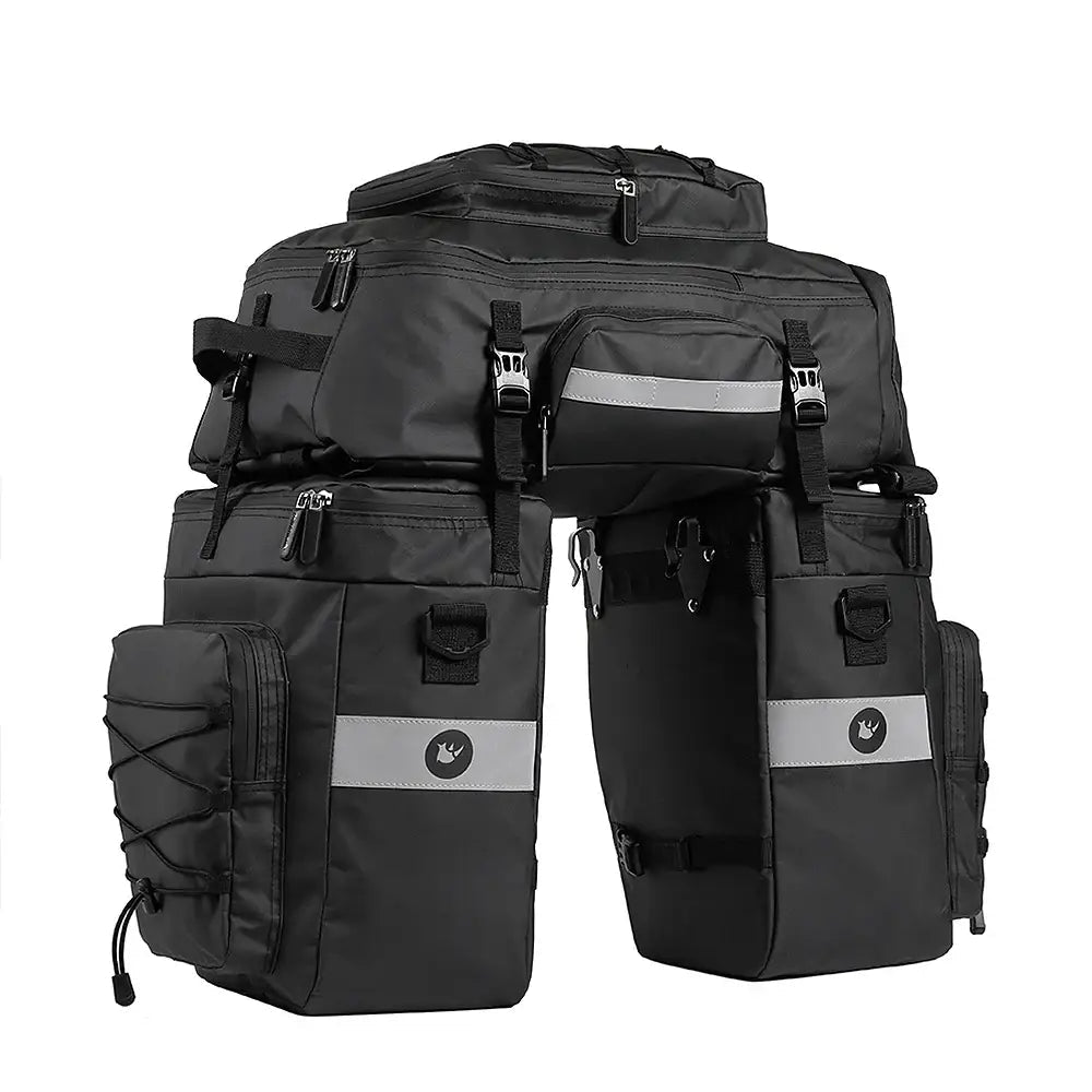 Rhinowalk Bike Pannier Bag 3 In 1 Big Capacity With Rain Cover Rear Rack Seat Trunk Bags For Mtb Road Folding Bicycles