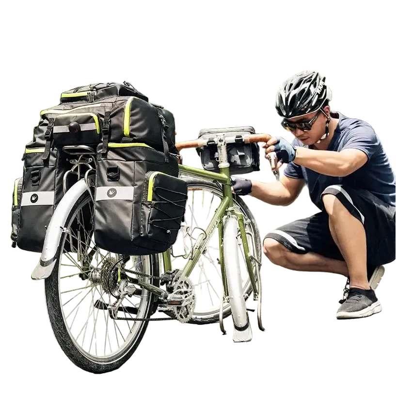 Rhinowalk Bike Pannier Bag 3 In 1 Big Capacity With Rain Cover Rear Rack Seat Trunk Bags For Mtb Road Folding Bicycles