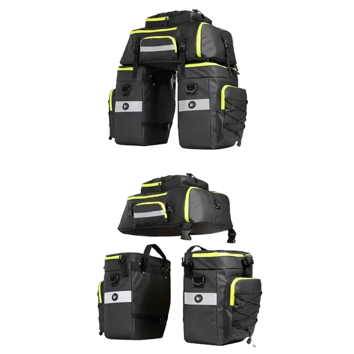 Rhinowalk Bike Pannier Bag 3 In 1 Big Capacity With Rain Cover Rear Rack Seat Trunk Bags For Mtb Road Folding Bicycles