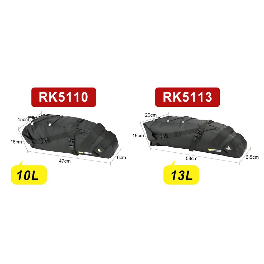 Rhinowalk Bike Saddle Bag Waterproof 5L-13L Large Capacity Foldable Tail Rear Bag Reflective Cycling MTB Trunk Pannier