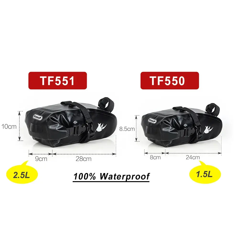 Rhinowalk Bike Saddle Bag Waterproof 5L-13L Large Capacity Foldable Tail Rear Bag Reflective Cycling MTB Trunk Pannier