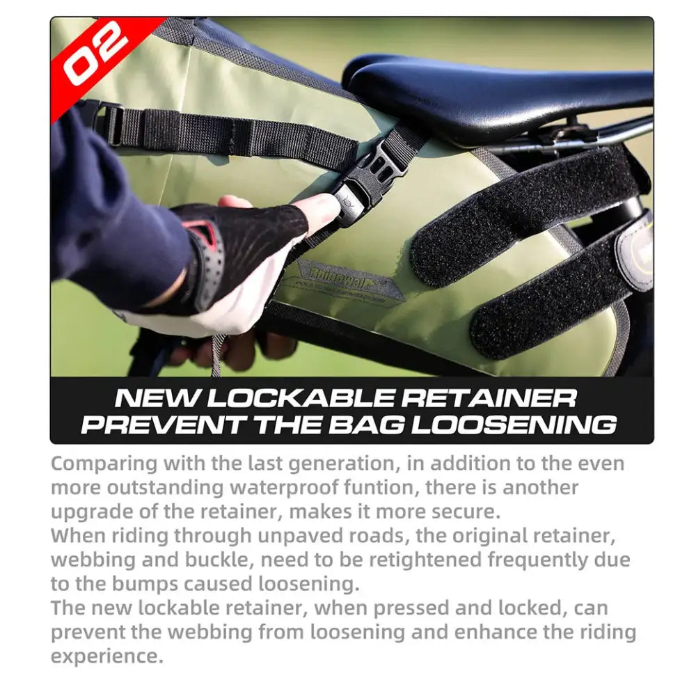 Rhinowalk Bike Saddle Bag Waterproof 5L-13L Large Capacity Foldable Tail Rear Bag Reflective Cycling MTB Trunk Pannier