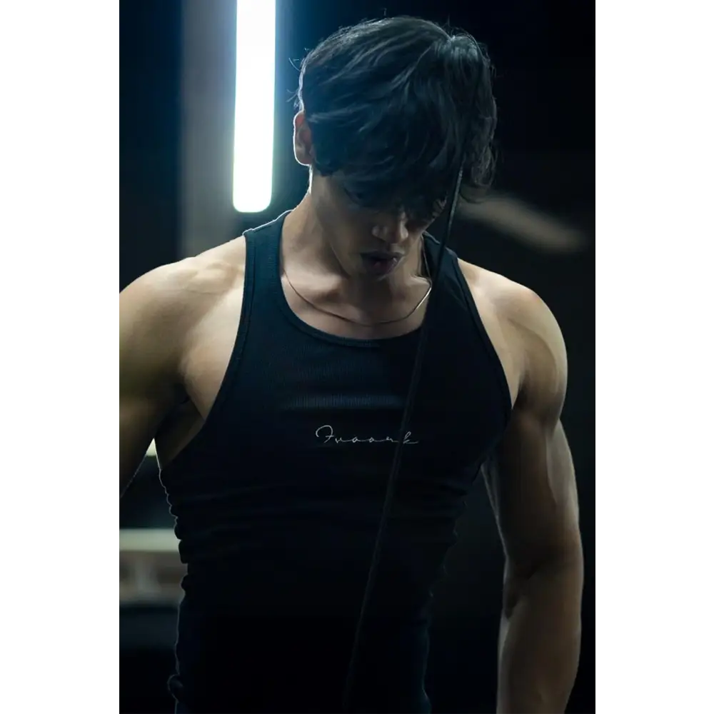Ribbed Tank Black - Vest