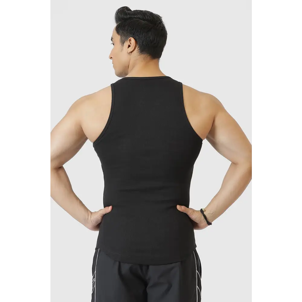 Ribbed Tank Black - Vest