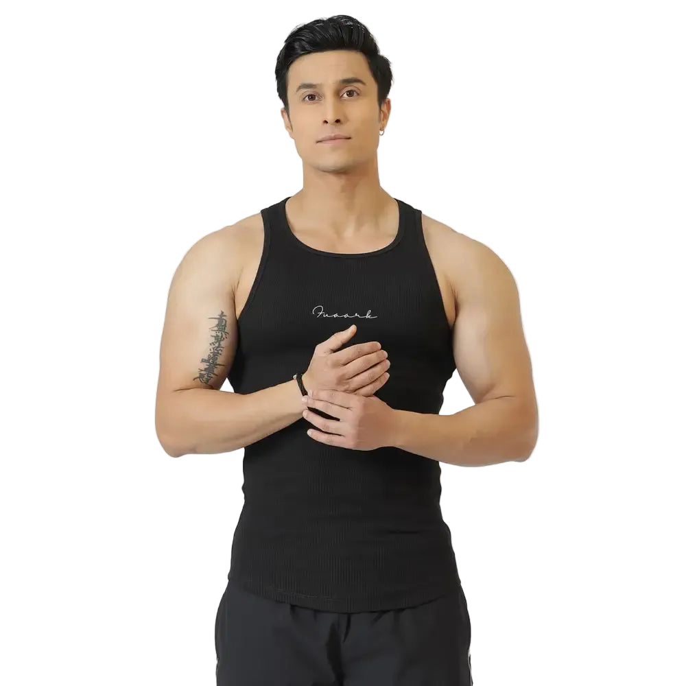 Ribbed Tank Black - Vest