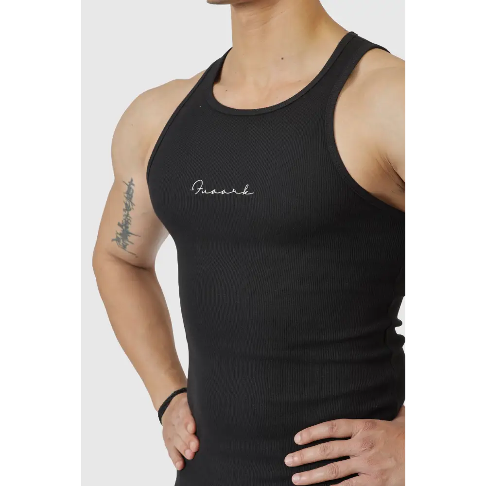 Ribbed Tank Black - Vest