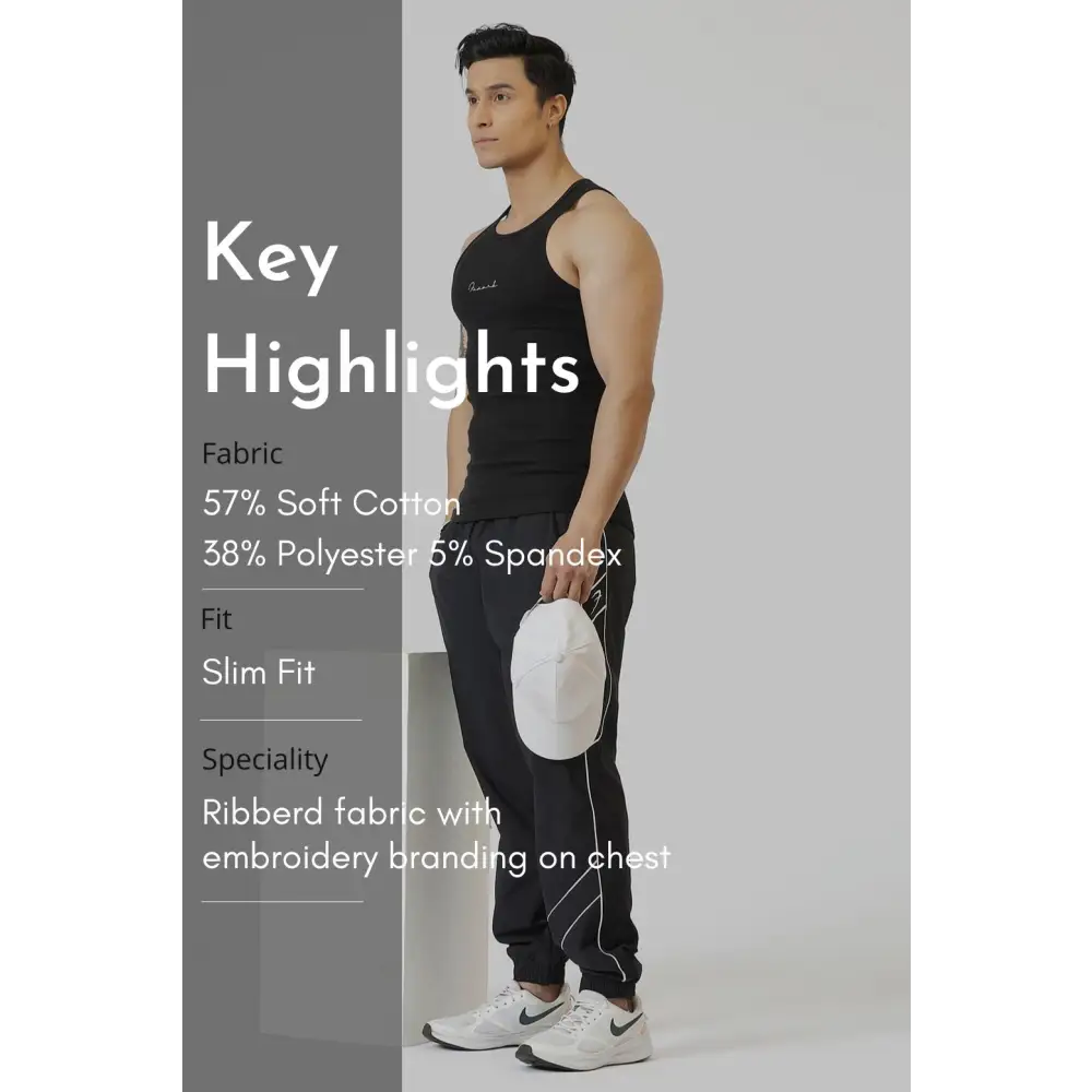 Ribbed Tank Black - Vest