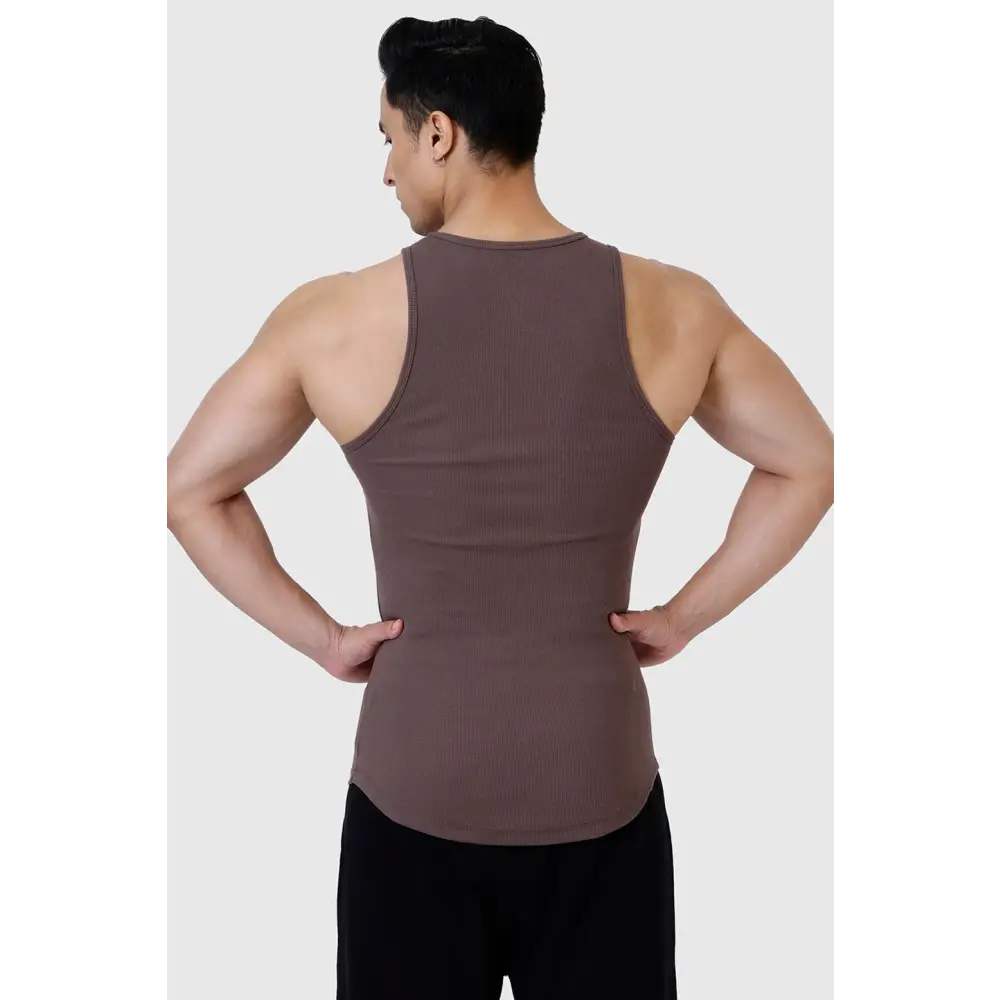 Ribbed Tank Brown - Vest