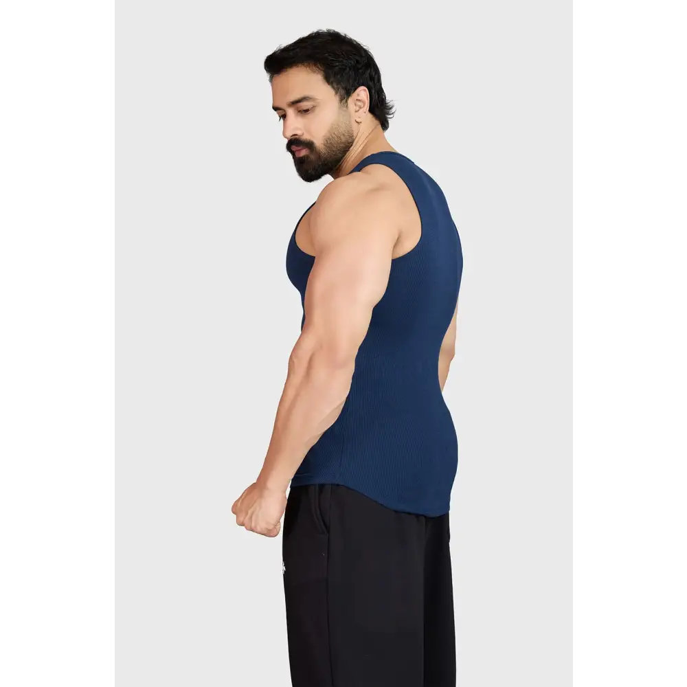 Ribbed Tank Navy - Vest
