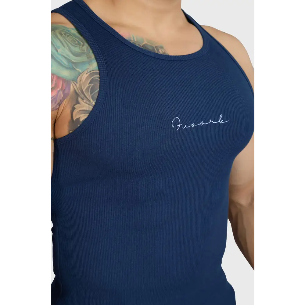 Ribbed Tank Navy - Vest