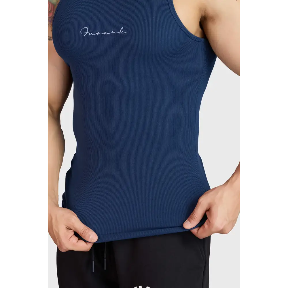 Ribbed Tank Navy - Vest