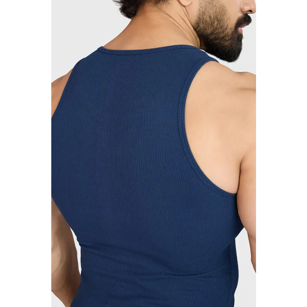 Ribbed Tank Navy - Vest