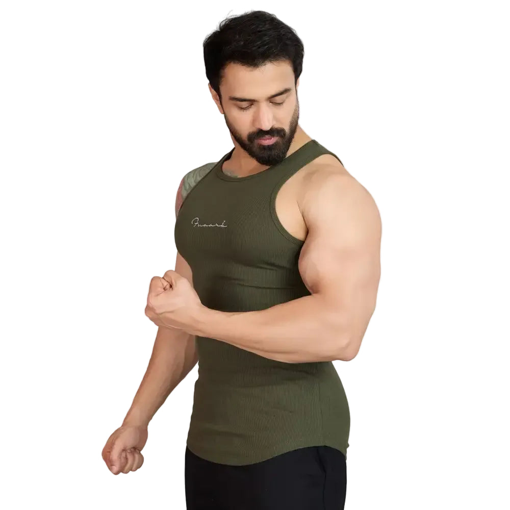 Ribbed Tank Olive - Vest