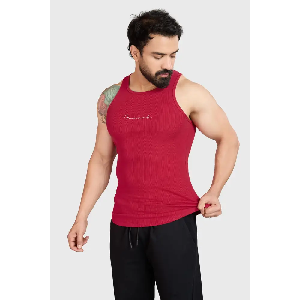 Ribbed Tank Red - Vest