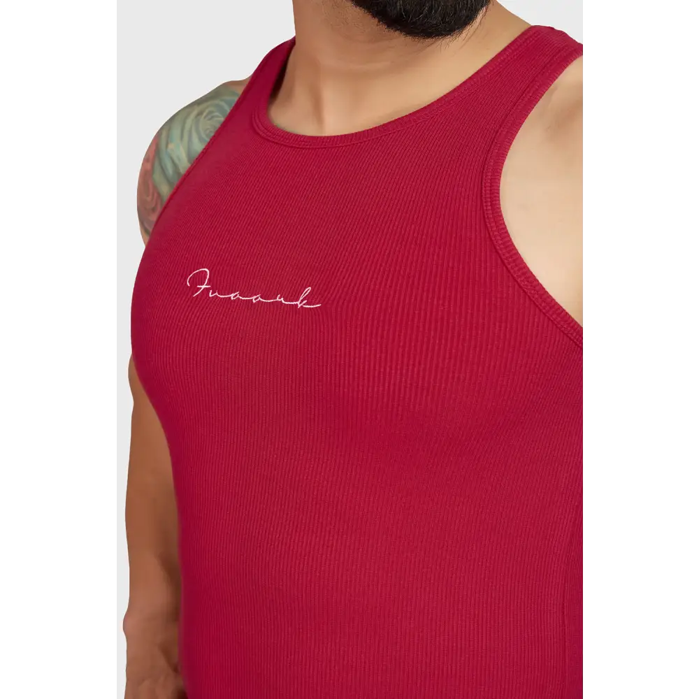 Ribbed Tank Red - Vest