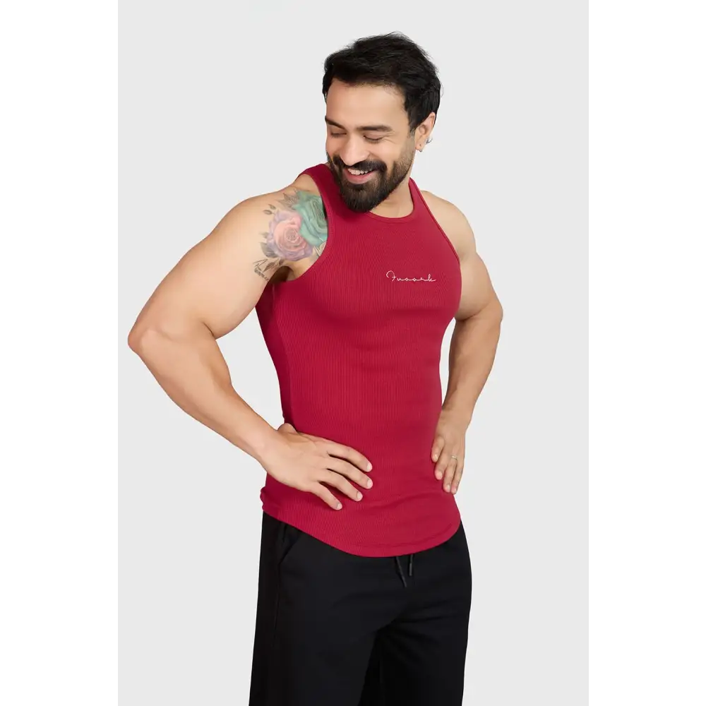 Ribbed Tank Red - Vest