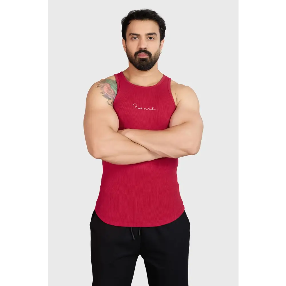 Ribbed Tank Red - Vest