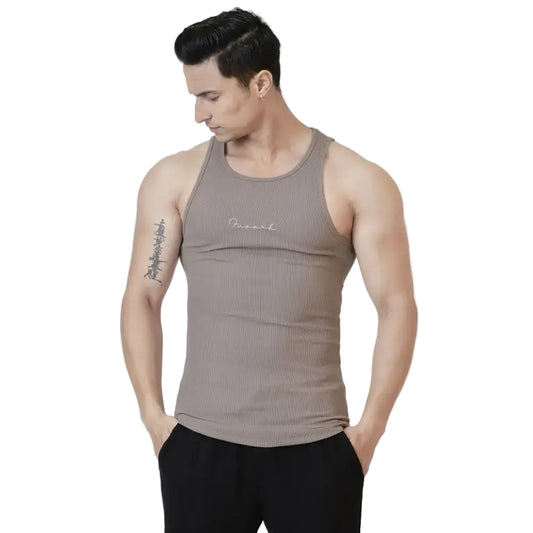 Ribbed Tank Warm Beige - Vest