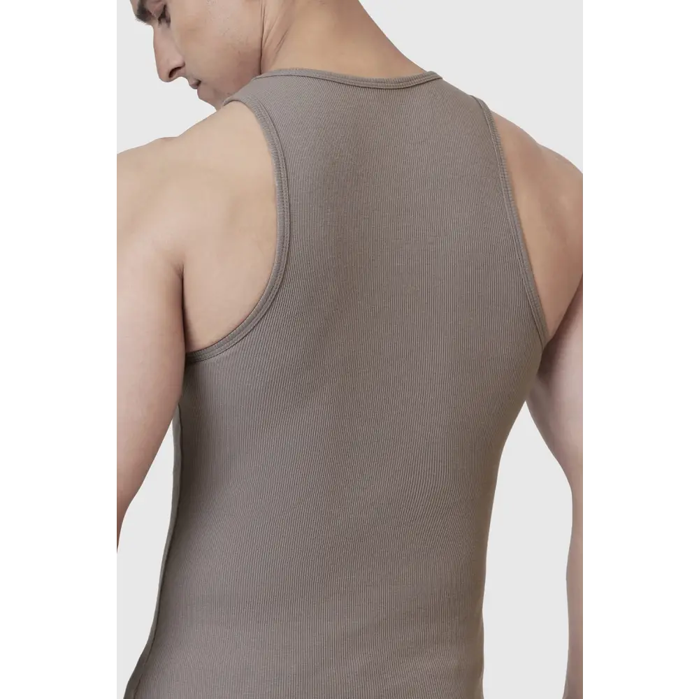 Ribbed Tank Warm Beige - Vest