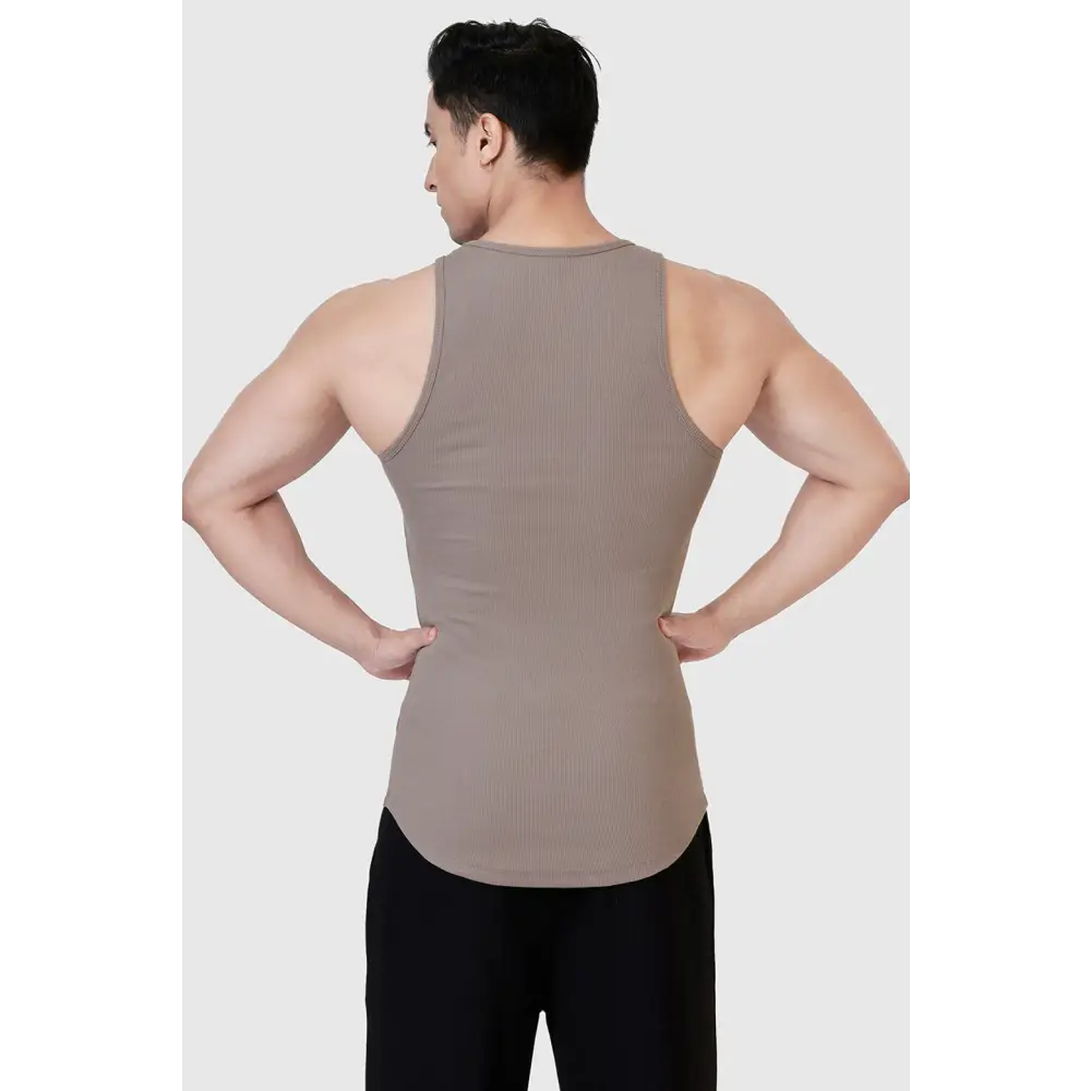 Ribbed Tank Warm Beige - Vest