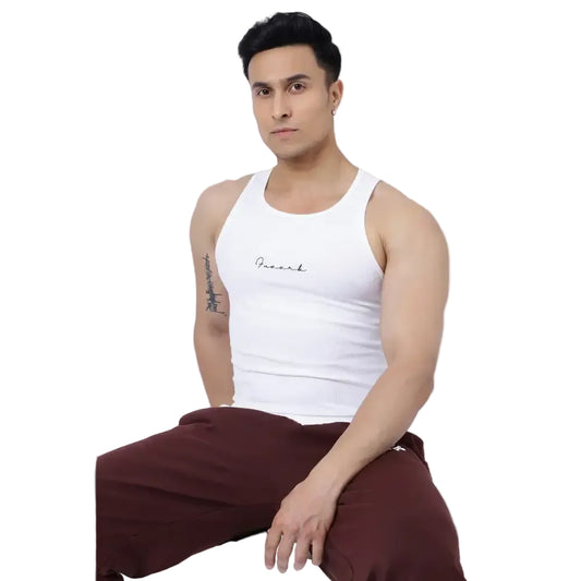 Ribbed Tank White - Vest