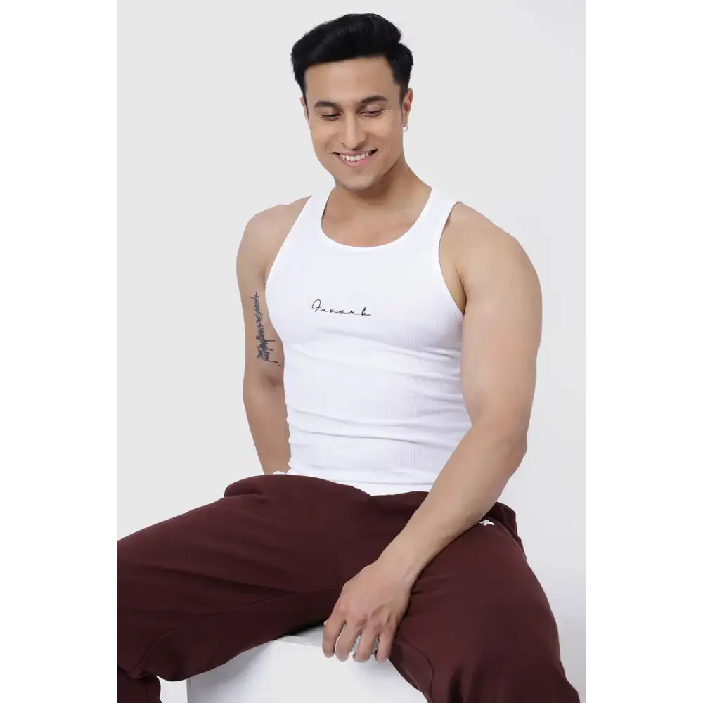 Ribbed Tank White - Vest