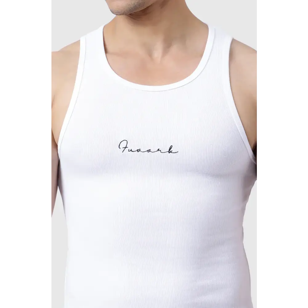 Ribbed Tank White - Vest