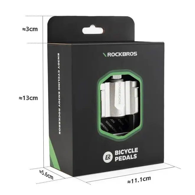 ROCKBROS Bicycle Foldable Pedals Aluminum Alloy MTB Mountain Bike Pedal Anti-slip Reflective Cycling Self-lubricating