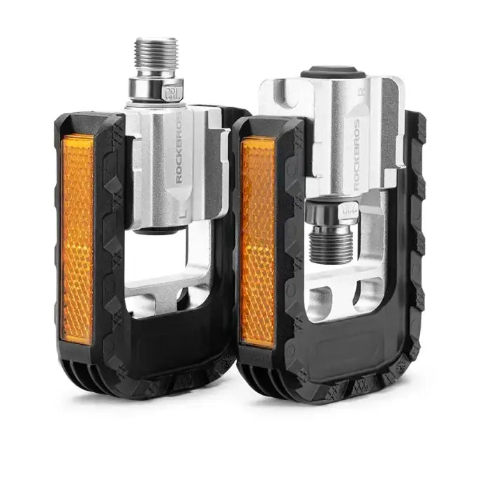 ROCKBROS Bicycle Foldable Pedals Aluminum Alloy MTB Mountain Bike Pedal Anti-slip Reflective Cycling Self-lubricating