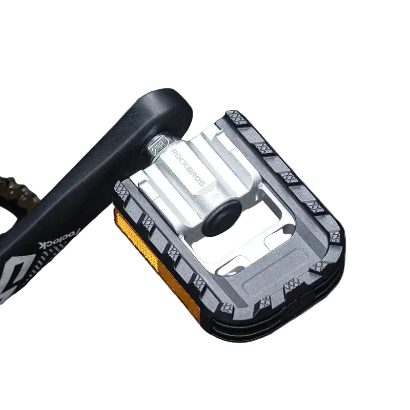 ROCKBROS Bicycle Foldable Pedals Aluminum Alloy MTB Mountain Bike Pedal Anti-slip Reflective Cycling Self-lubricating