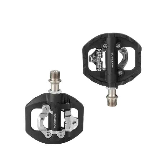 ROCKBROS Bicycle Lock Pedal 2 In 1 Anti-slip Lock Nylon Pedal MTB Bike Pedals Flat Cleat Platform Shimano SPD Bike