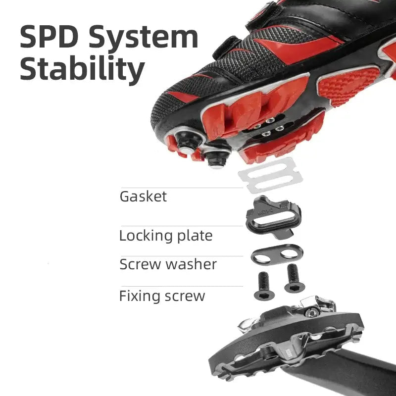 ROCKBROS Bicycle Lock Pedal 2 In 1 Anti-slip Lock Nylon Pedal MTB Bike Pedals Flat Cleat Platform Shimano SPD Bike