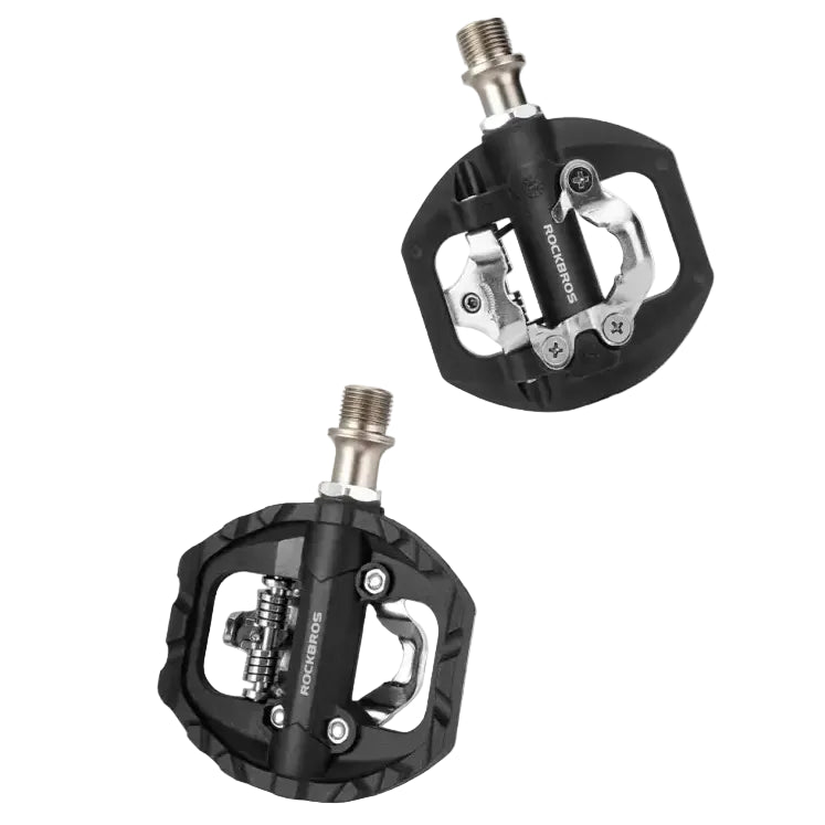 ROCKBROS Bicycle Lock Pedal 2 In 1 Anti-slip Lock Nylon Pedal MTB Bike Pedals Flat Cleat Platform Shimano SPD Bike