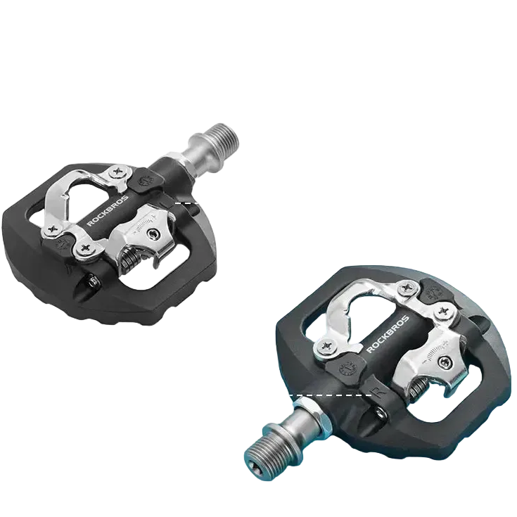 ROCKBROS Bicycle Lock Pedal 2 In 1 Anti-slip Lock Nylon Pedal MTB Bike Pedals Flat Cleat Platform Shimano SPD Bike