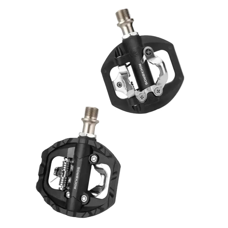ROCKBROS Bicycle Lock Pedal 2 In 1 Anti-slip Lock Nylon Pedal MTB Bike Pedals Flat Cleat Platform Shimano SPD Bike