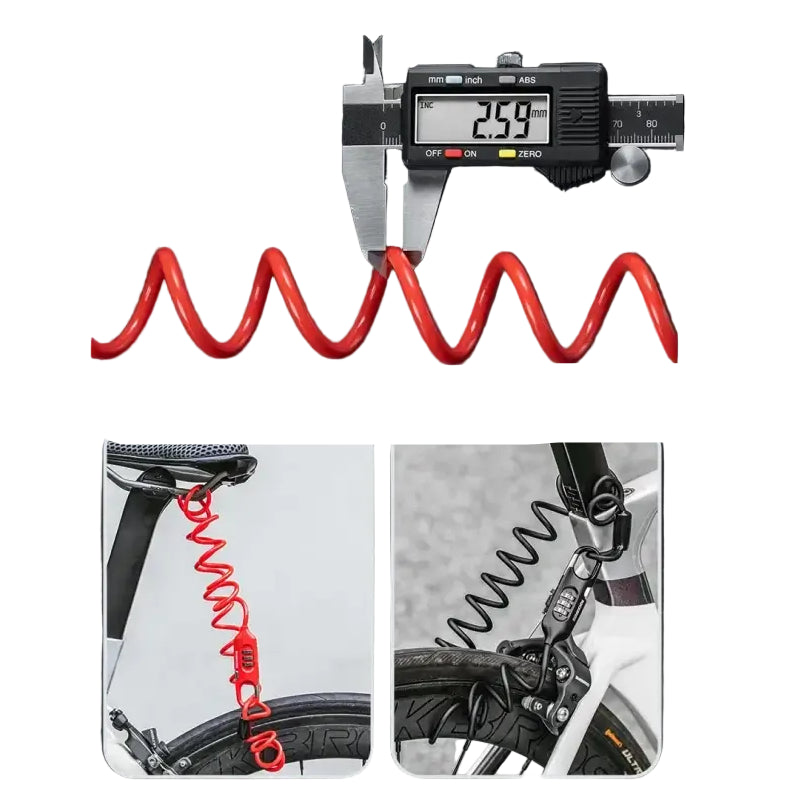 ROCKBROS Bicycle Lock Portable Anti-theft Bike Mini 3 Digit Password Lock Durable Steel Cable Safety Helmet Bike Frame